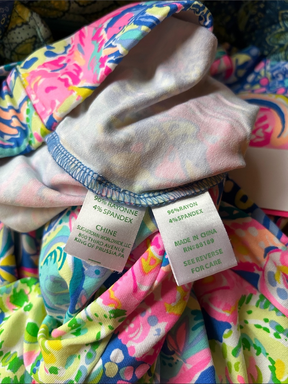 Lilly Pulitzer Women’s Georgia May  Palazzo Pants Pink, Blue & Lime Green XL - Picture 9 of 9